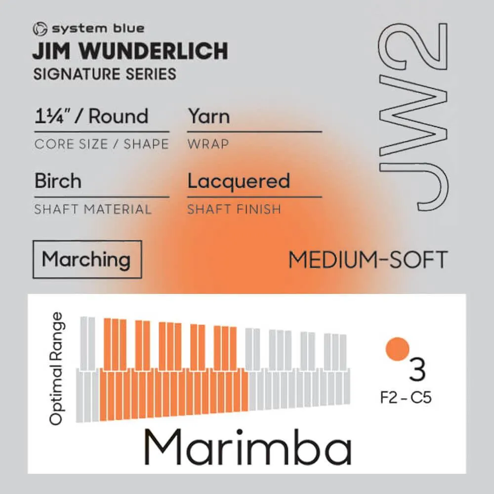 Promark Jim Wunderlich JW2 "System Blue" Medium Soft Marimba Mallet - Image 9