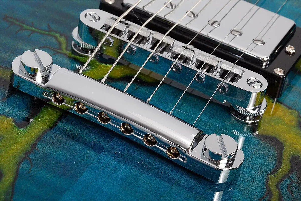 Schecter E-1 Electro-Resin 6 String Electric Guitar - Transparent Blue - Image 9