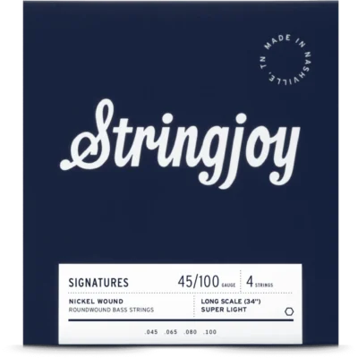 Stringjoy Super Light Gauge 45-100 4 String Long Scale Bass Guitar Strings