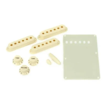 Fender Stratocaster Accessory Kit - Parchment Volume, Tone Knobs, Tremolo Cover
