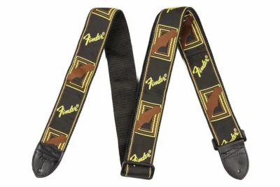 Fender 2 inch Monogrammed Guitar Strap Black/Brown/Yellow electric Guitar Strap