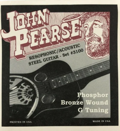 John Pearse 3100 Phosphor Bronze Acoustic Strings 16 - 59 Resophonic