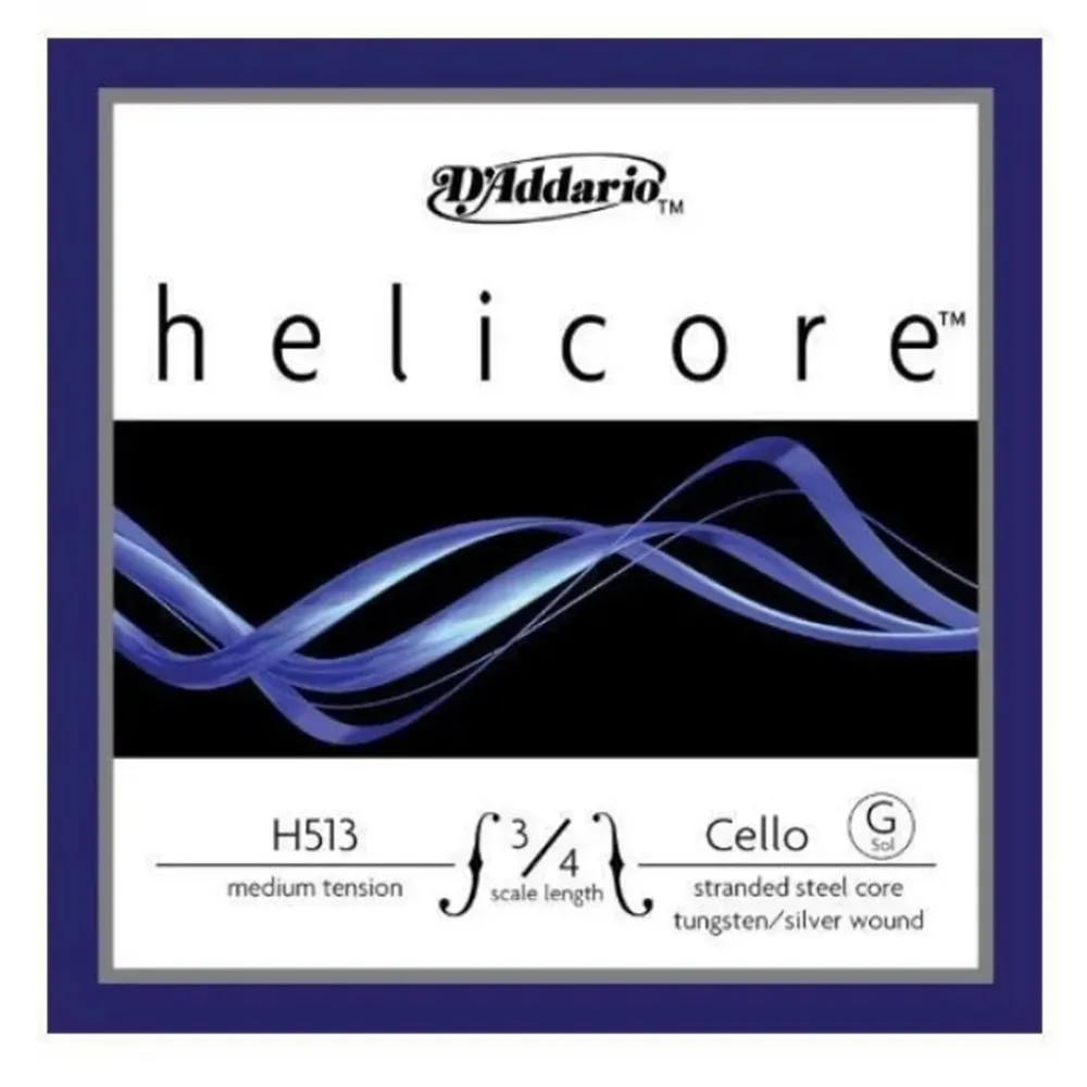 D'Addario Helicore Cello Single G String 3/4 Scale Medium Tension H513
