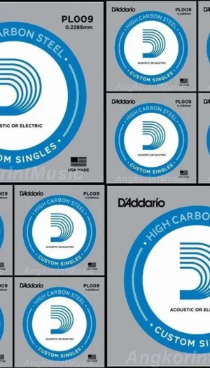 10 x D'Addario PL009 Plain Steel Electric Single Guitar String 10 x.009 Strings