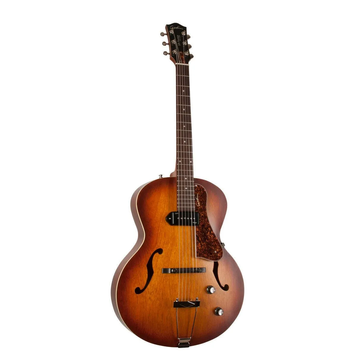 GODIN 5th Avenue Kingpin P90 Cognac Burst Hollow Body Electric Guitar - Image 2