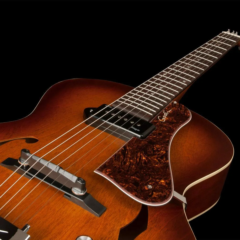 GODIN 5th Avenue Kingpin P90 Cognac Burst Hollow Body Electric Guitar - Image 4