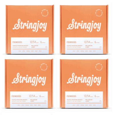 Stringjoy Foxwoods 4 Sets Coated Acoustic Guitar Strings 12 - 54