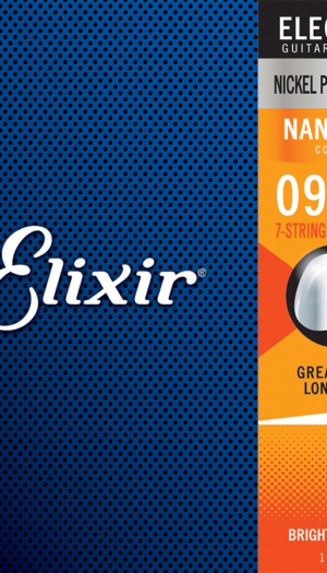 Elixir 12007 Nanoweb  Electric Guitar Strings - .009-.052 Super Light 7-string