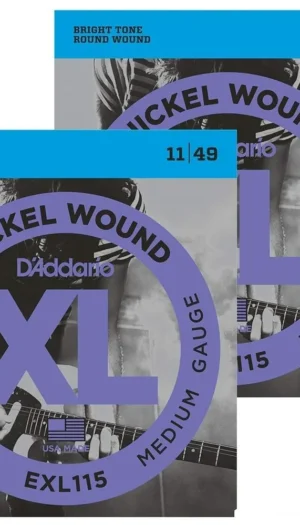 D'Addario EXL115 Nickel Wound Medium  Electric Guitar Strings 11 - 49   2 sets