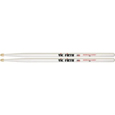 Vic Firth American Classic Drumsticks - 5A - Wood Tip - White Finish - 1 Pair