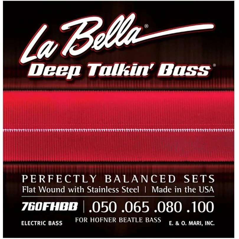 La Bella 760FHBB Beatle Bass Flat Wound Standard Electric Bass Strings 50 - 100