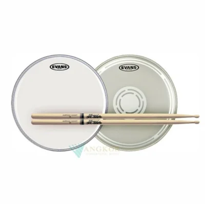 Evans 14" EC Reverse Dot Snare + Hazy side head c/w Promark 5A drumsticks