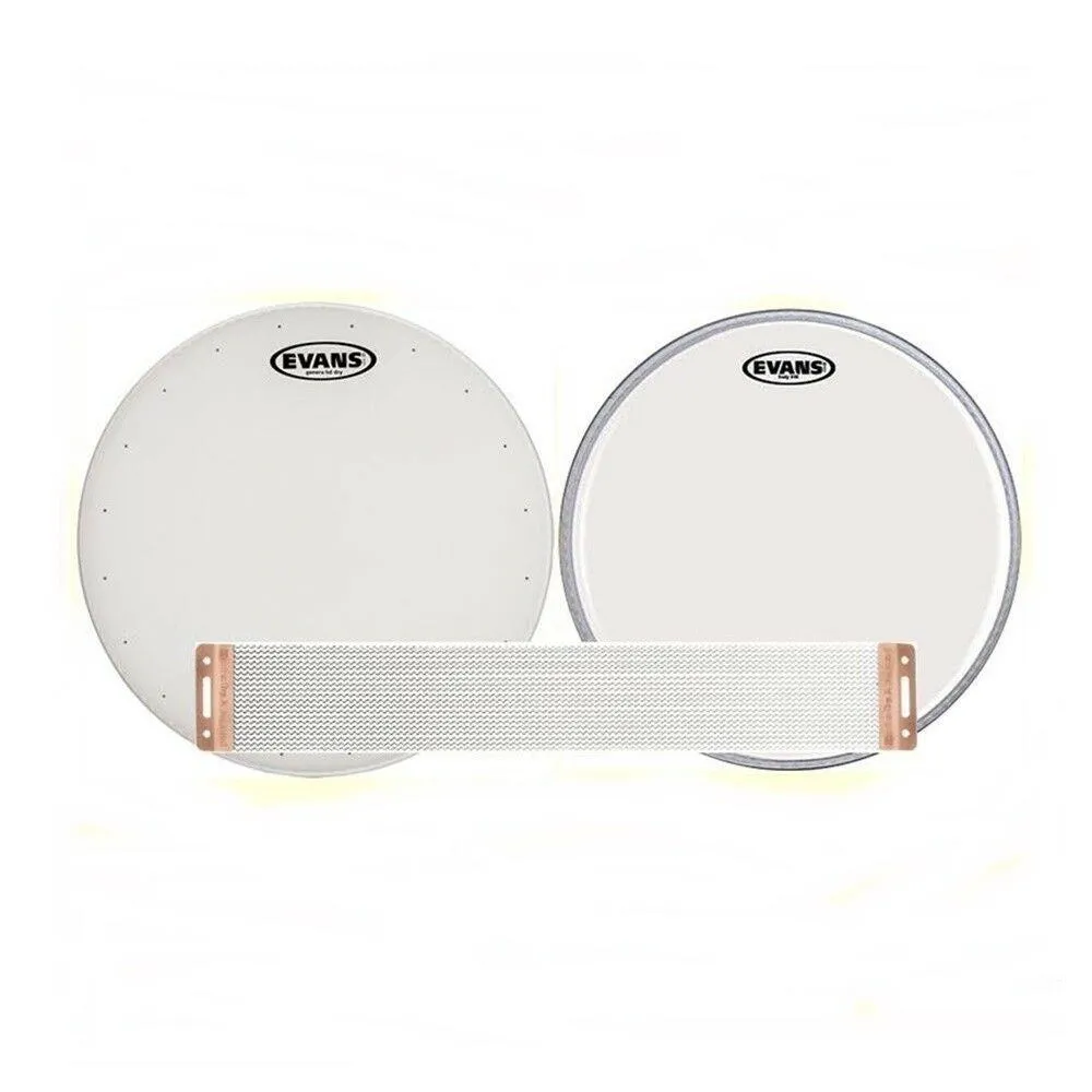 Evans 14" Snare Tune up Kit HD Dry Head - Hazy 300 Side - Puresound Blaster Wire