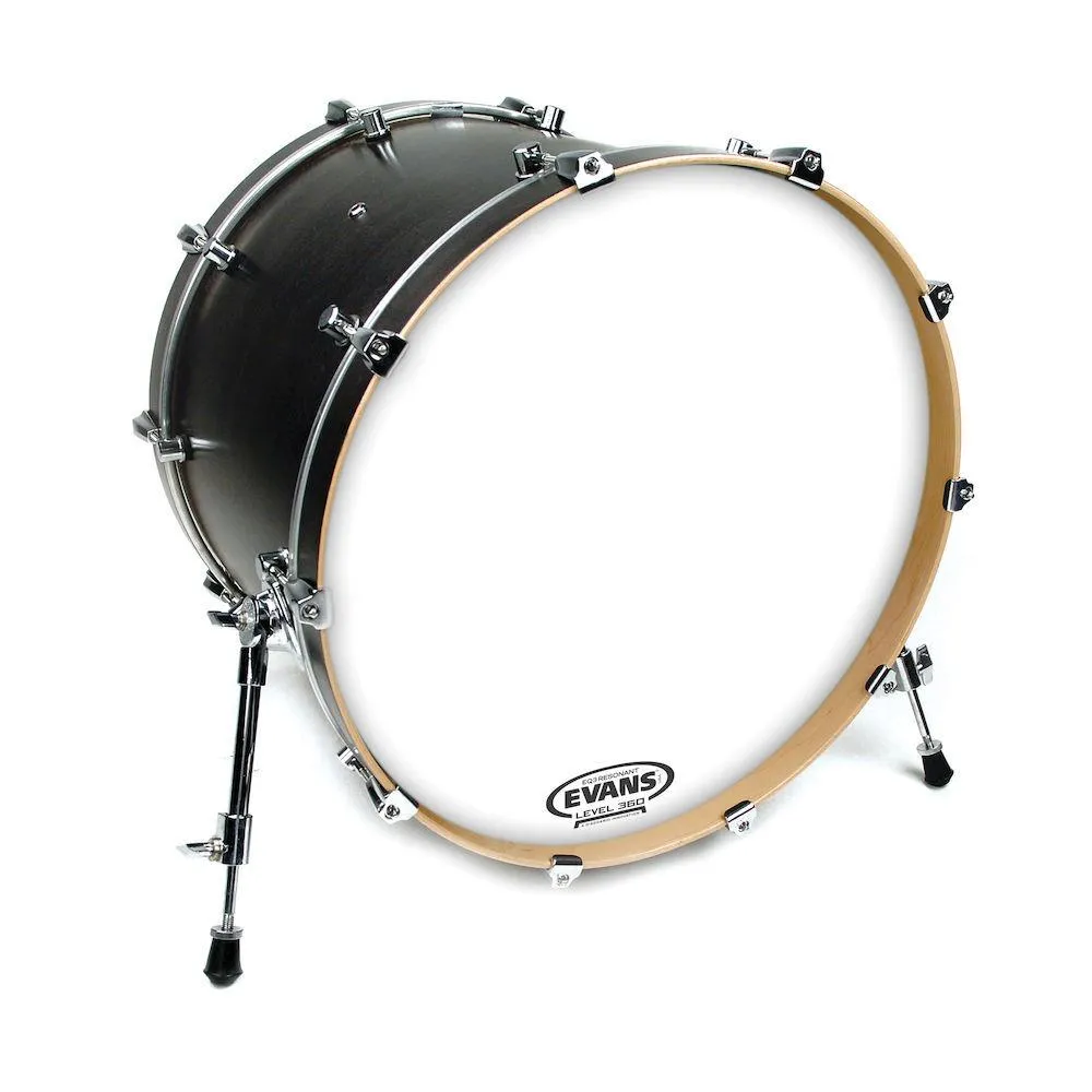 Evans EQ3 Resonant Coated White Bass Drum Head, No Port, 18 Inch