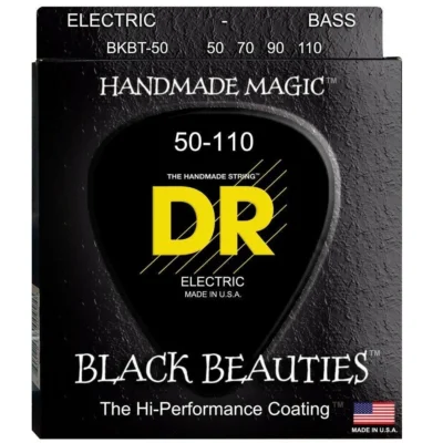 DR Strings BLACK BEAUTIES Taper Coated 4-String Bass Heavy (50-110)
