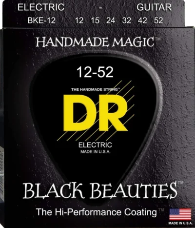 DR Strings Black Beauties Extra Heavy Long Life Electric Guitar Strings 12 - 52