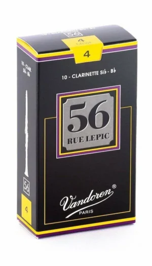 Vandoren CR504 Bb Clarinet 56 Rue Lepic Reeds Strength 4 Box of 10