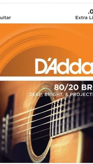 D'Addario EJ10 80/20 Bronze Extra Light Acoustic Guitar Strings 10 - 47