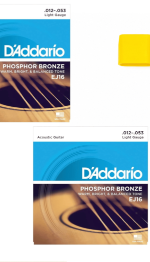 D'Addario EJ16 Twin Pack — 2 Sets + Free Yellow Peg Winder