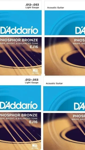 D'Addario EJ16 4 SETS  Phosphor Bronze  Light Acoustic Strings   12 - 53