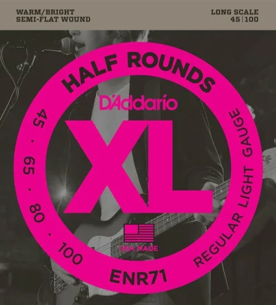 D'Addario ENR71 Half Rounds Bass Guitar Strings Reg / Lt  Long Scale  45 - 100