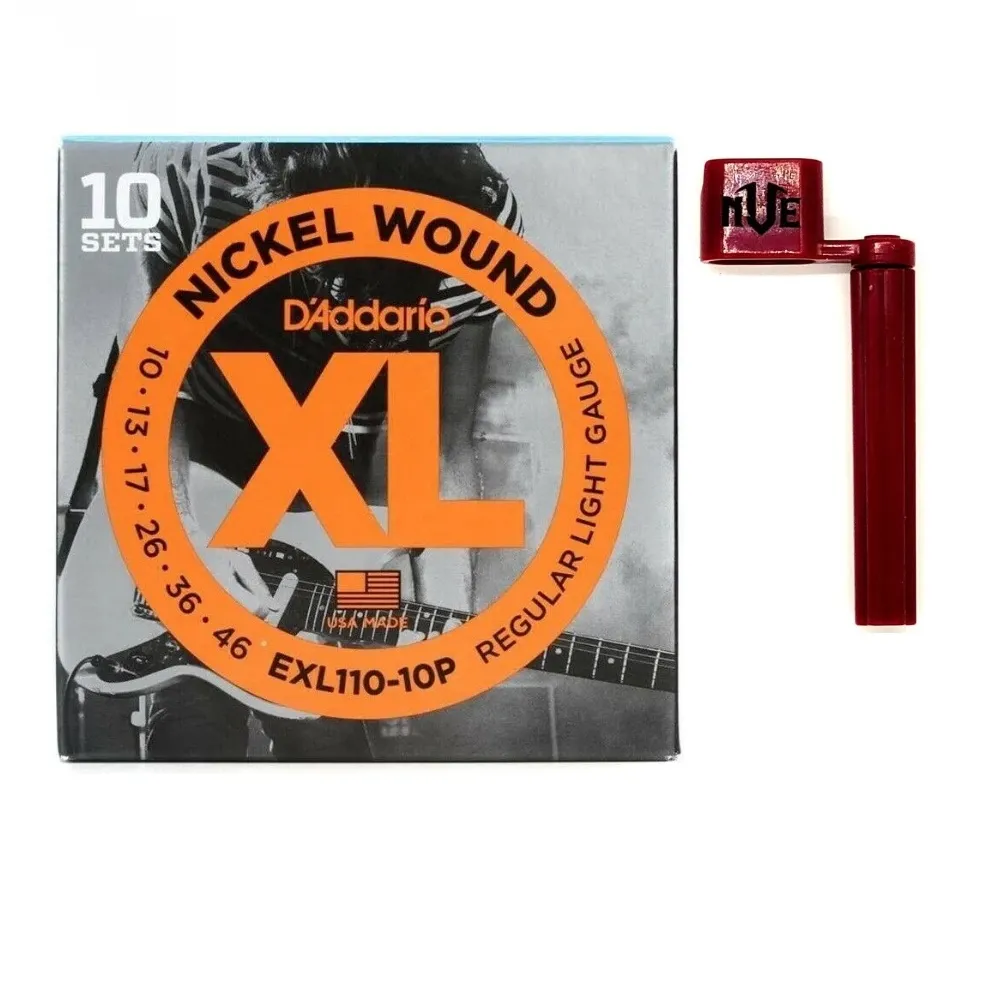 D'Addario EXL110 10 sets Electric Guitar Strings 10-46 + Peg Winder
