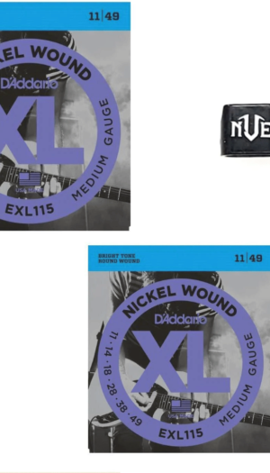 D'Addario EXL115 Twin Pack — 2 Sets + Free Black Peg Winder
