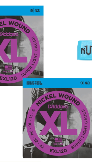 D'Addario EXL120 Twin Pack — 2 Sets + Free Blue Peg Winder