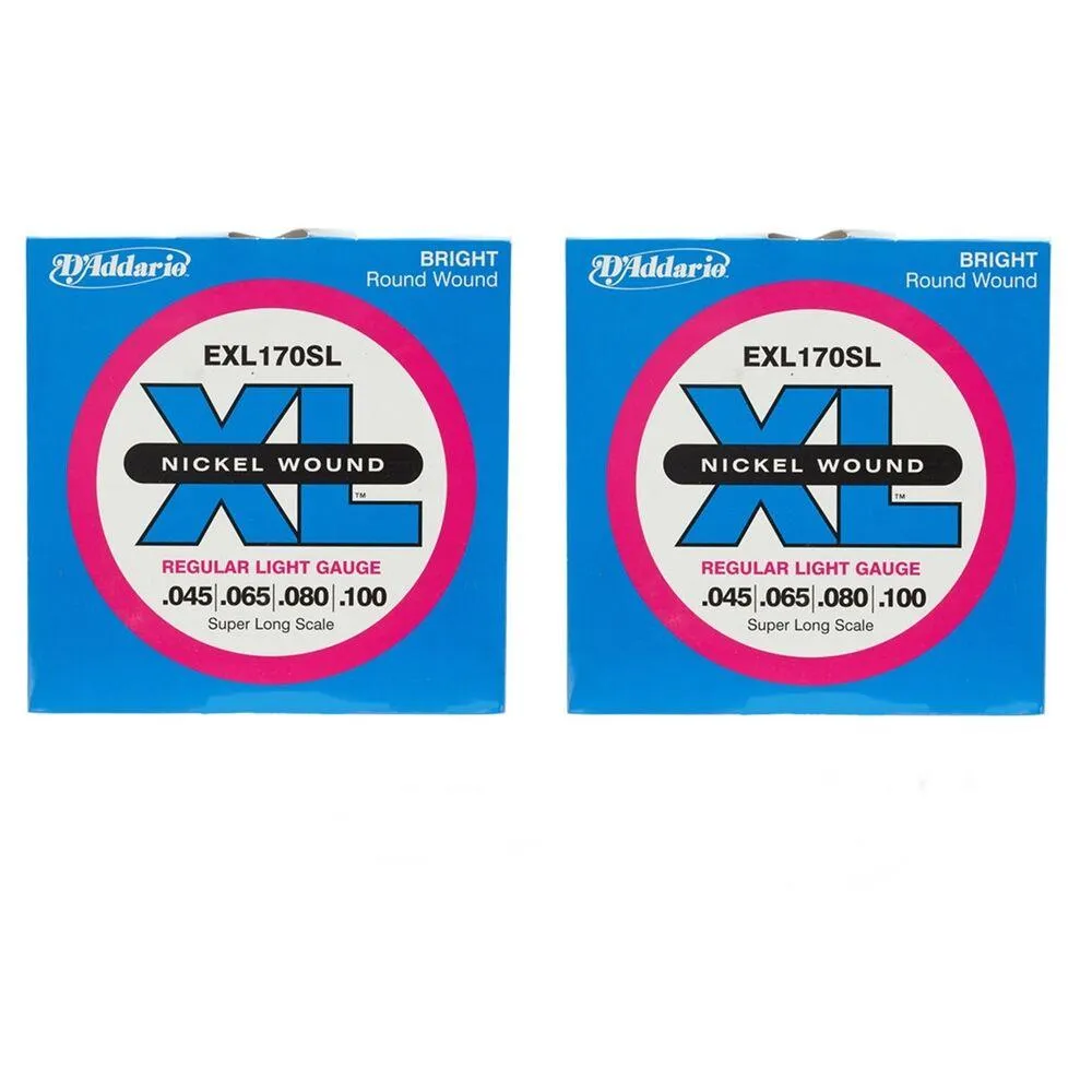 D'Addario EXL170SL Nickel Wound Super Long Scale Bass Strings 45 - 100 - 2 sets