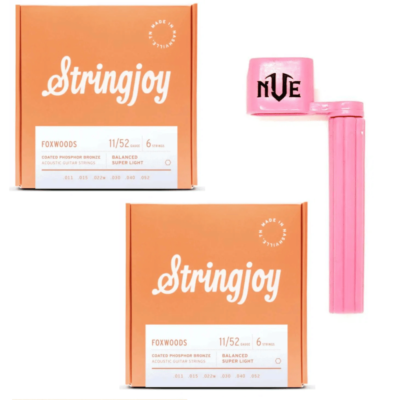 Stringjoy Foxwoods FW1152 Twin Pack — 2 Sets + Free Pink Peg Winder