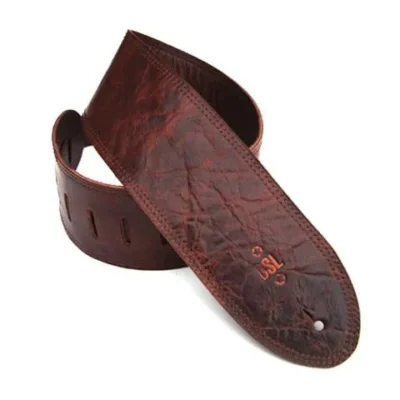 DSL Distressed leather Guitar Strap - Brown 3.5 inches