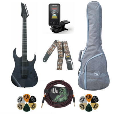 Ibanez GIO GRGR221PA Transparent Indigo Black Electric Guitar Value Pack