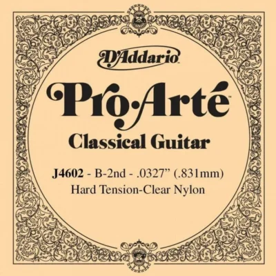 D'Addario J4602 Pro-Arte Nylon Classical Guitar Single String Hard Tension 2nd B