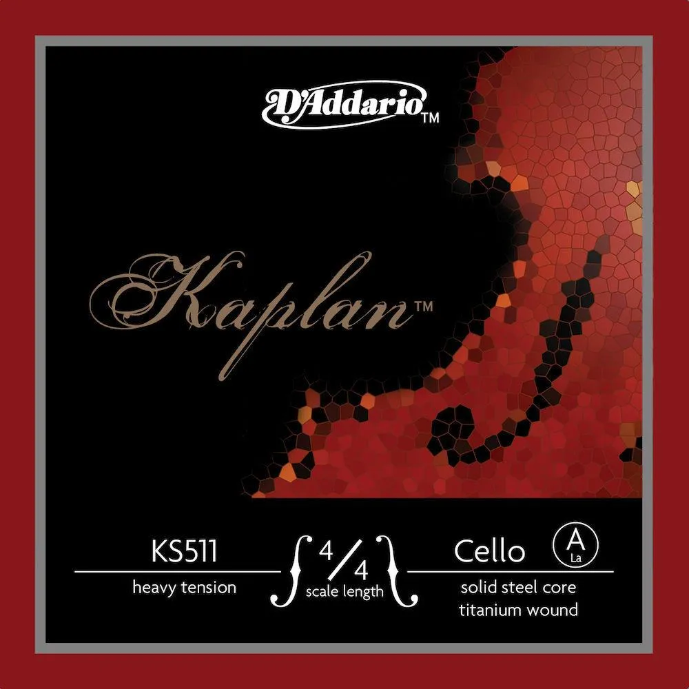D'Addario Kaplan Cello Single A String, 4/4 Scale, Medium Tension