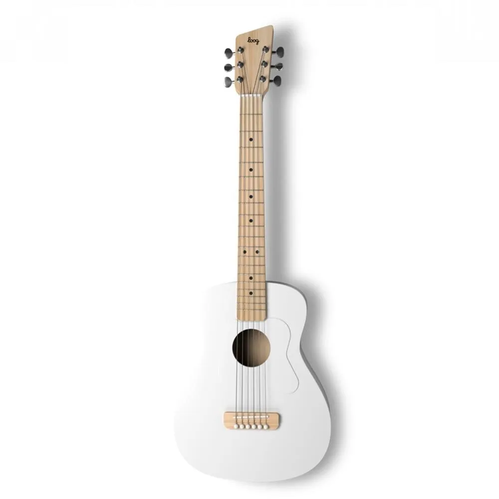 Loog Pro Acoustic Guitar IV White Suits Ages 9 and above