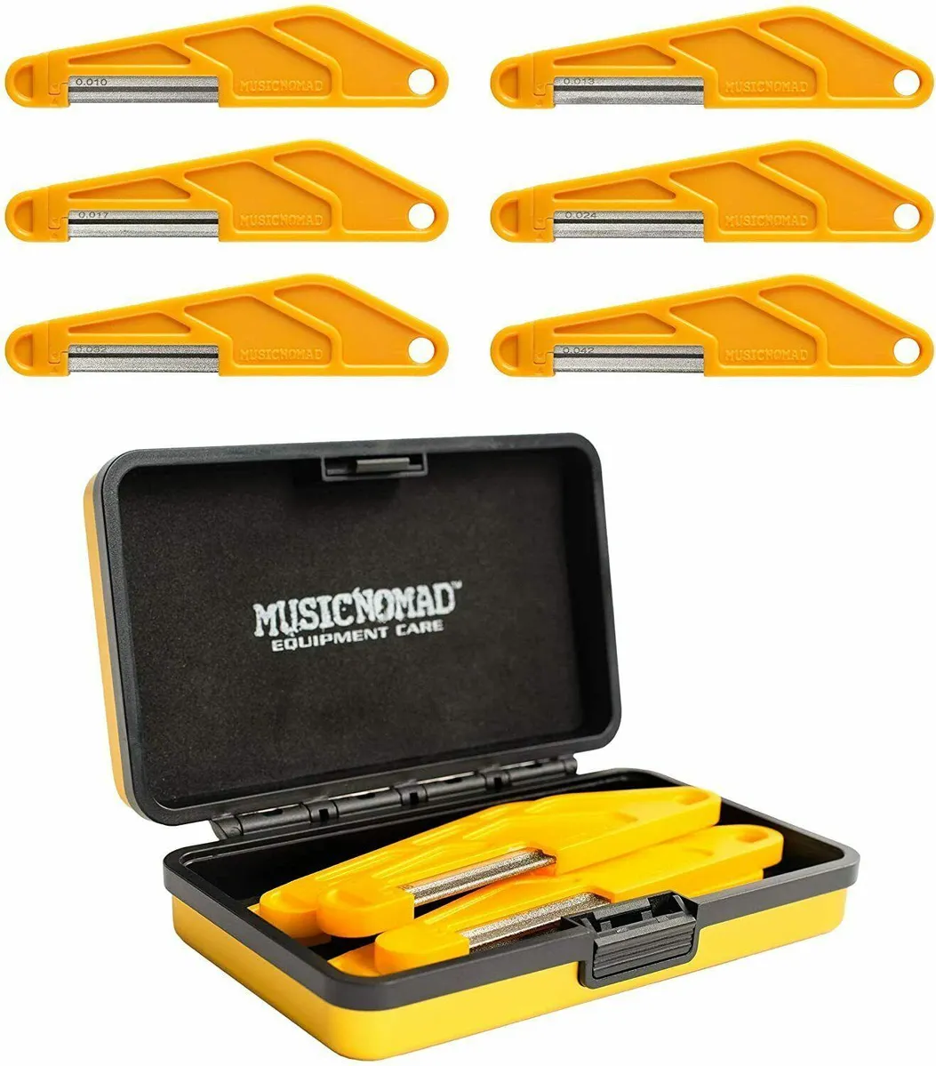 MusicNomad MN667 6-piece Electric Guitar Diamond Coated Nut File Set Super light Strings