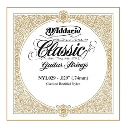 D'Addario NYL029 Rectified Nylon Classical Guitar Single String ,.029