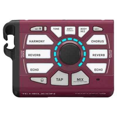 TC Helicon Ultra-Simple Mic-Stand-Mount Perform-VG Burgundy Vocal Processor