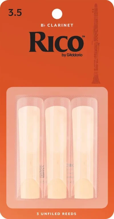 Rico by D'Addario Bb Clarinet Reeds, Strength 3.5, 3-pack