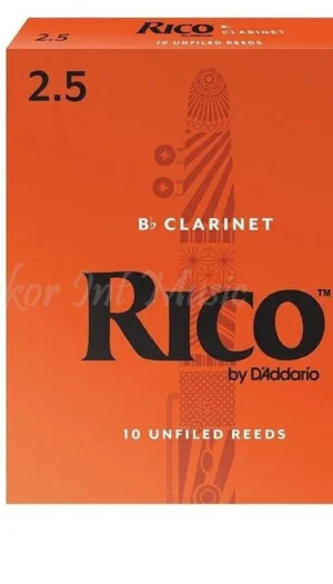 Rico Bb Clarinet reeds 10 Reeds strength 2 1/2 - 10  x No 2.5  with Cork Grease
