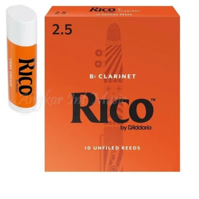 Rico Bb Clarinet reeds 10 Reeds strength 2 1/2 - 10  x No 2.5  with Cork Grease