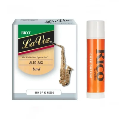 Rico La Voz Alto Sax Reeds, Hard, 10-pack  + Cork Grease