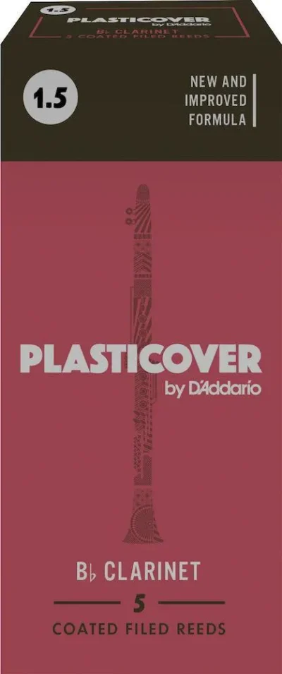 Plasticover by D'Addario Bb Clarinet Reeds, Strength 1.5, 5-pack