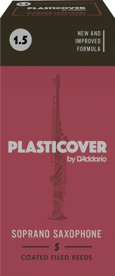 Plasticover by D'Addario Soprano Sax Reeds, Strength 1.5, 5-pack