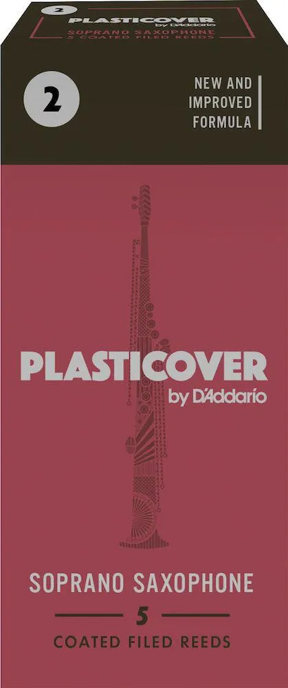 Plasticover by D'Addario Soprano Sax Reeds, Strength 2, 5-pack