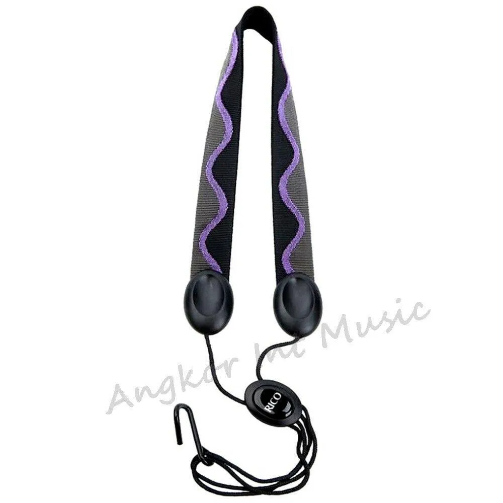 Rico SLA10 Fabric Saxophone Strap with Metal Hook - Jazz Wave