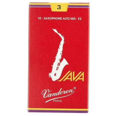 Vandoren Alto Saxophone Reeds JAVA Red 10-Pack- Strength 3