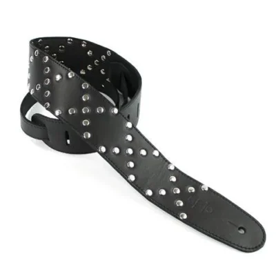 DSL Leather Guitar Strap Stud Pattern X Black