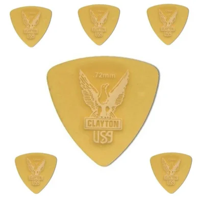 Clayton Ultem Guitar Picks .72 mm - Rounded Triangle 6 Picks  URT72