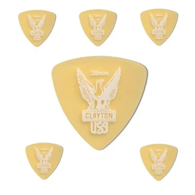 Clayton Ultem Guitar Picks .38mm - Rounded Triangle 6 Picks  URT38